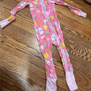 Little sleepies pink milk and cookies zippie onesie